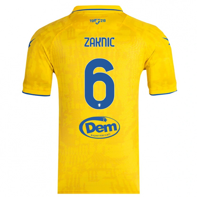 DanxenキッズLazar Zaknic#6黄色と青ホームシャツ2025/26ジャージーユニフォーム