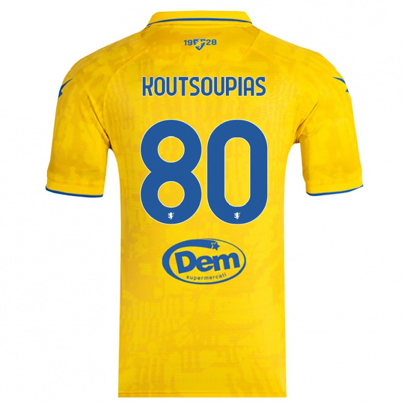 DanxenキッズIlias Koutsoupias#80黄色と青ホームシャツ2025/26ジャージーユニフォーム