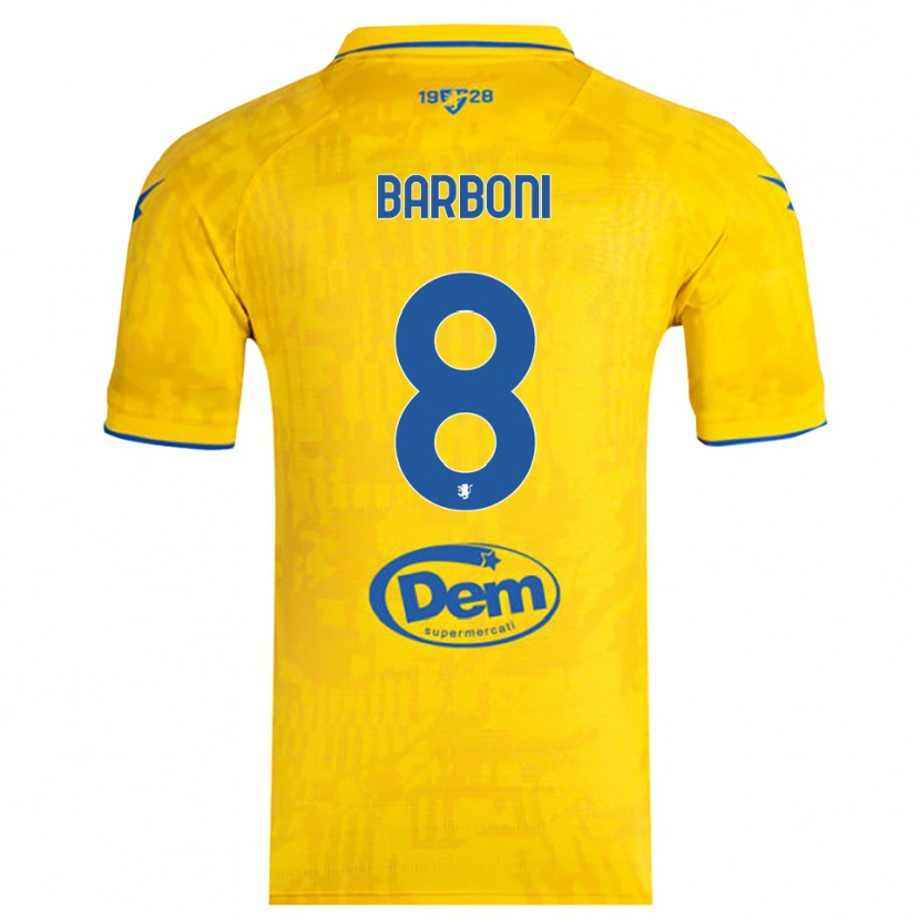 DanxenキッズDavid Barboni#8黄色と青ホームシャツ2025/26ジャージーユニフォーム