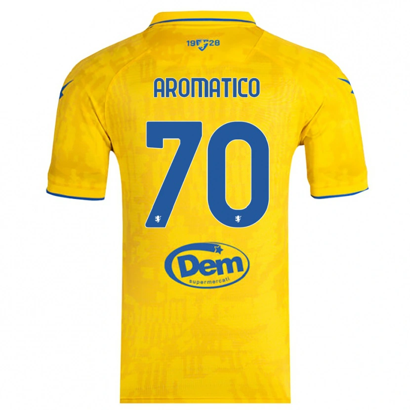 DanxenキッズRaul Aromatico#70黄色と青ホームシャツ2025/26ジャージーユニフォーム