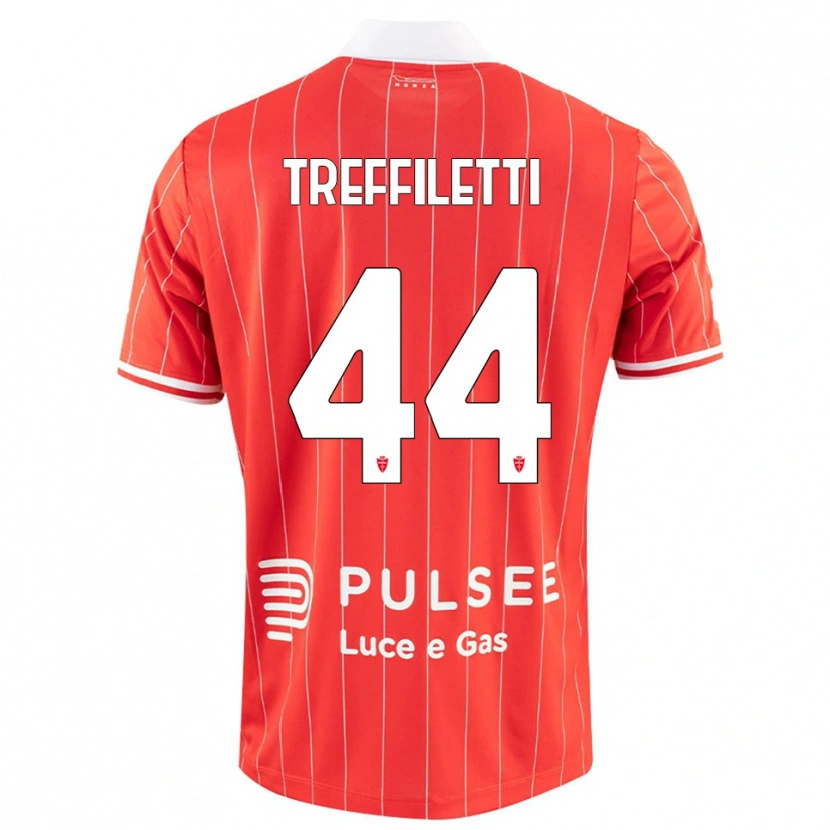 DanxenキッズDanilo Treffiletti#44赤と白ホームシャツ2025/26ジャージーユニフォーム