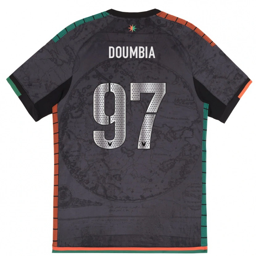 DanxenキッズIssa Doumbia#97ダークグレーホームシャツ2025/26ジャージーユニフォーム