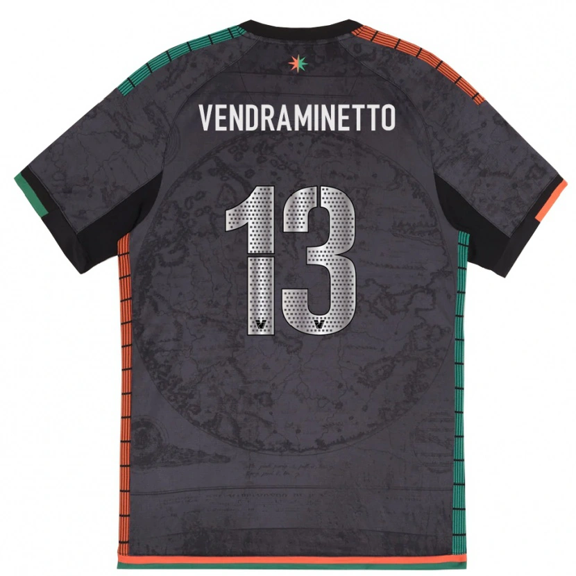 DanxenキッズAndrea Vendraminetto#13ダークグレーホームシャツ2025/26ジャージーユニフォーム