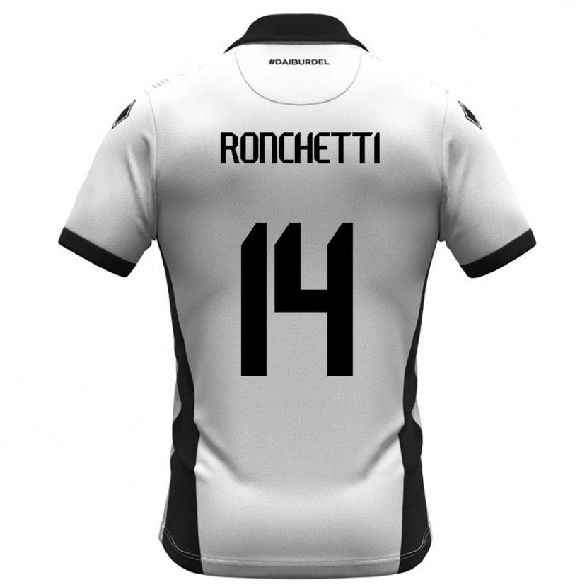 DanxenキッズFilippo Ronchetti#14白、黒、オレンジホームシャツ2025/26ジャージーユニフォーム