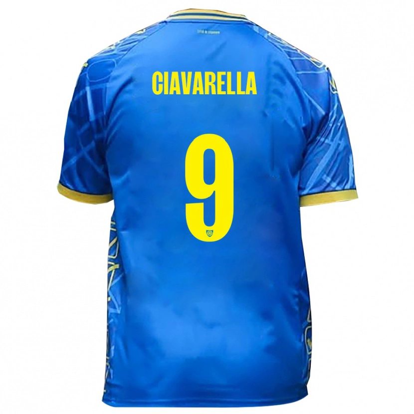 DanxenキッズJacopo Ciavarella#9スカイブルー 黄ホームシャツ2025/26ジャージーユニフォーム