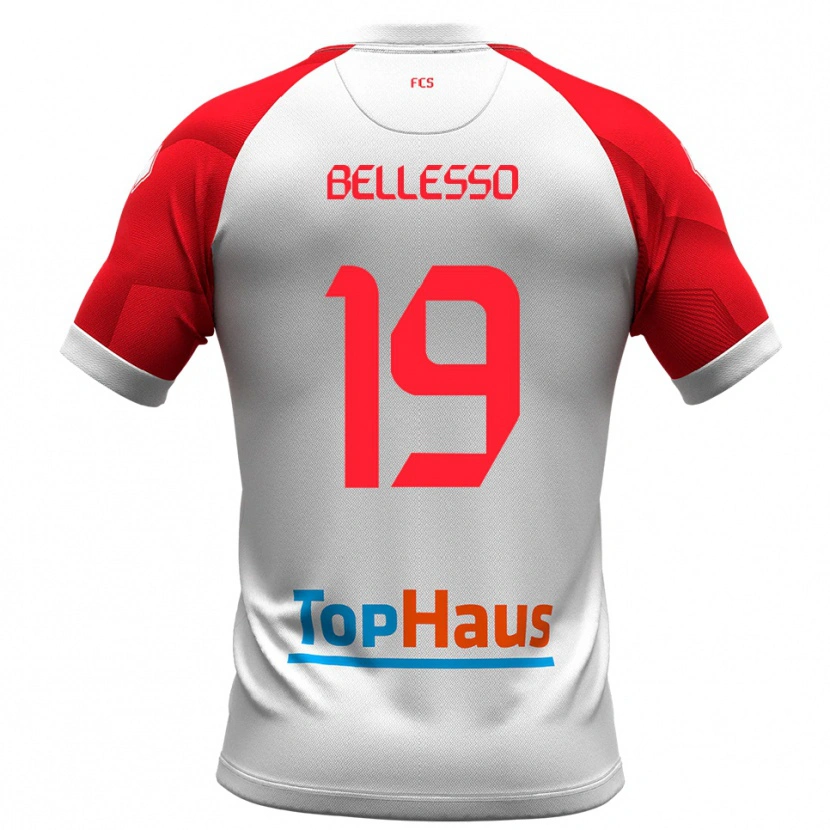 DanxenキッズDaniele Bellesso#19白 赤ホームシャツ2025/26ジャージーユニフォーム
