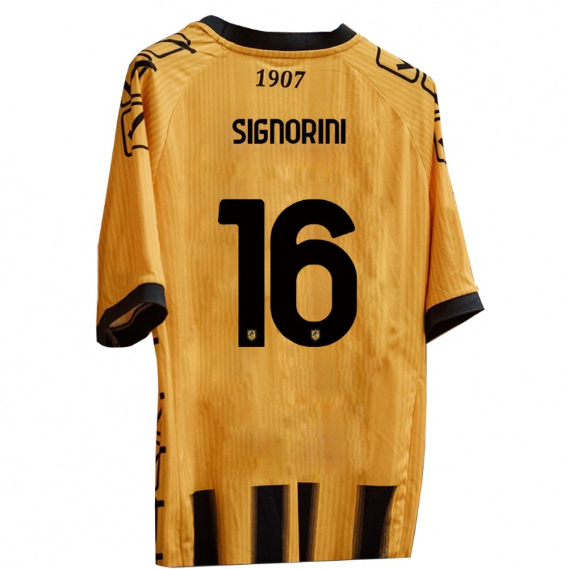 DanxenキッズAlessandro Signorini#16黄 黒ホームシャツ2025/26ジャージーユニフォーム