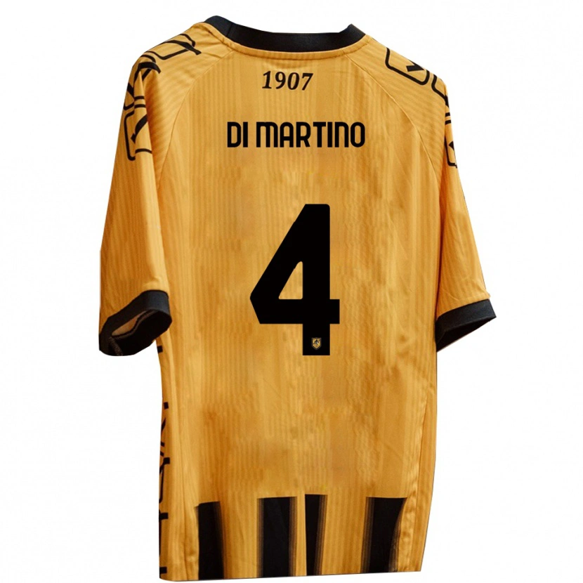 DanxenキッズMattia Di Martino#4黄 黒ホームシャツ2025/26ジャージーユニフォーム