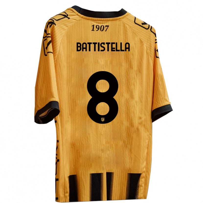 DanxenキッズThomas Battistella#8黄 黒ホームシャツ2025/26ジャージーユニフォーム