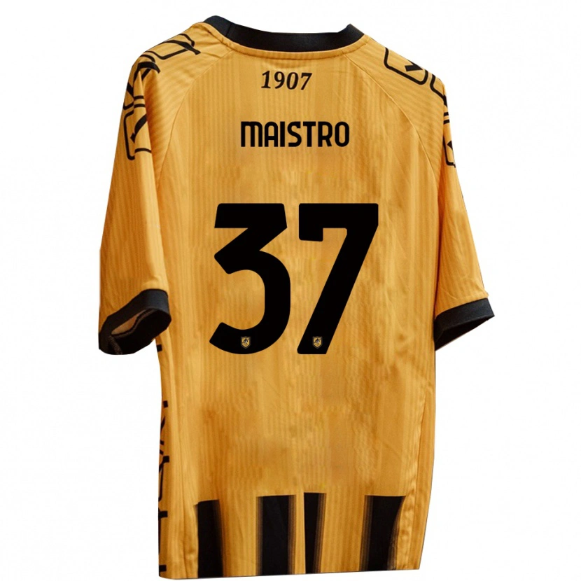 DanxenキッズFabio Maistro#37黄 黒ホームシャツ2025/26ジャージーユニフォーム