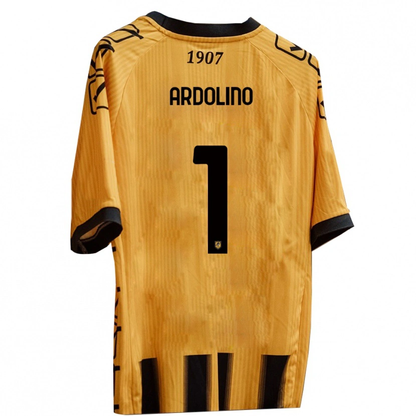 DanxenキッズAntonio Ardolino#1黄 黒ホームシャツ2025/26ジャージーユニフォーム