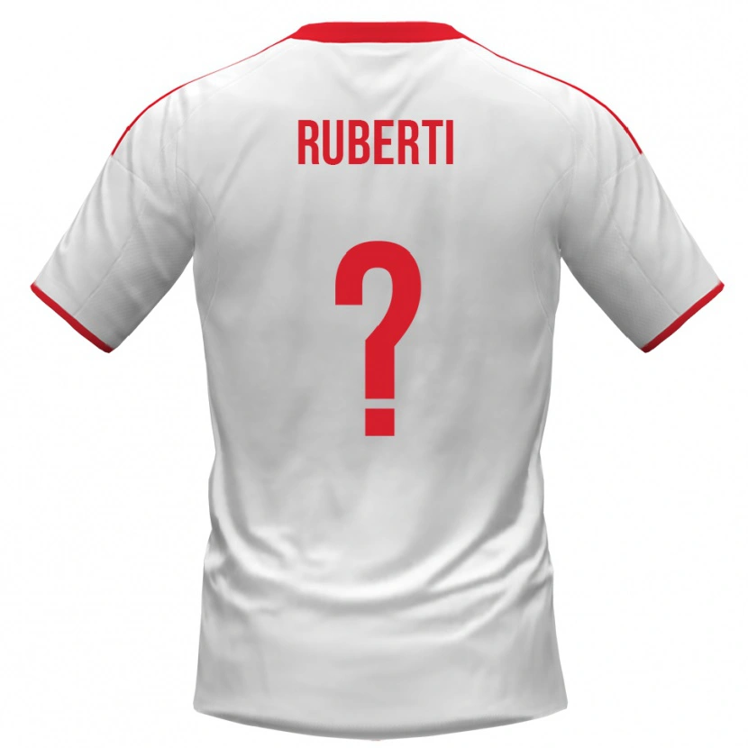 DanxenキッズNiccolò Ruberti#0白と赤ホームシャツ2025/26ジャージーユニフォーム