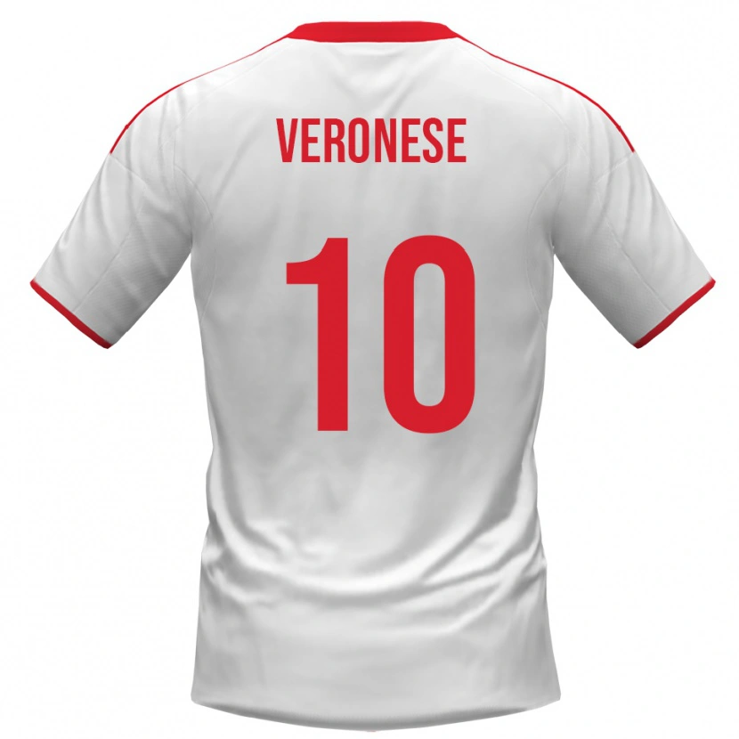 DanxenキッズFilippo Veronese#10白と赤ホームシャツ2025/26ジャージーユニフォーム