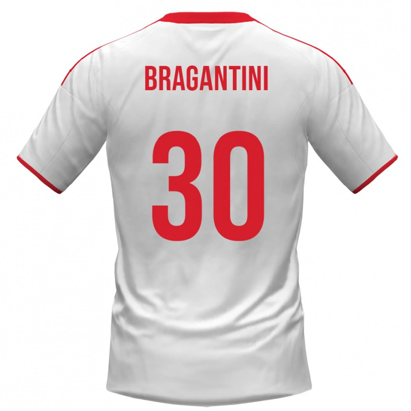 DanxenキッズDavide Bragantini#30白と赤ホームシャツ2025/26ジャージーユニフォーム