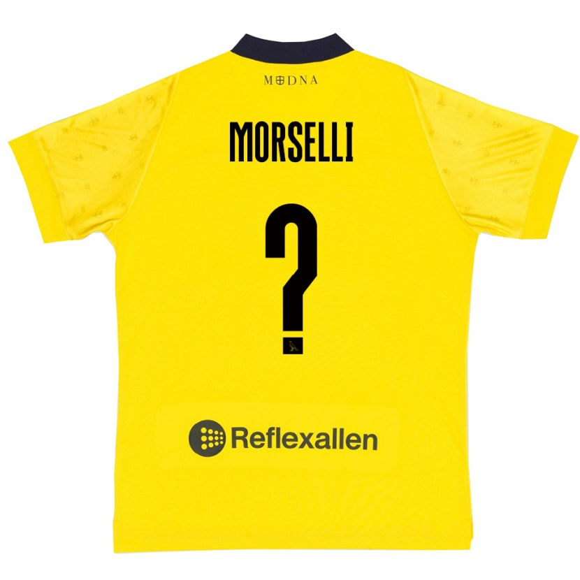 DanxenキッズGabriele Morselli#0黄色と紺ホームシャツ2025/26ジャージーユニフォーム