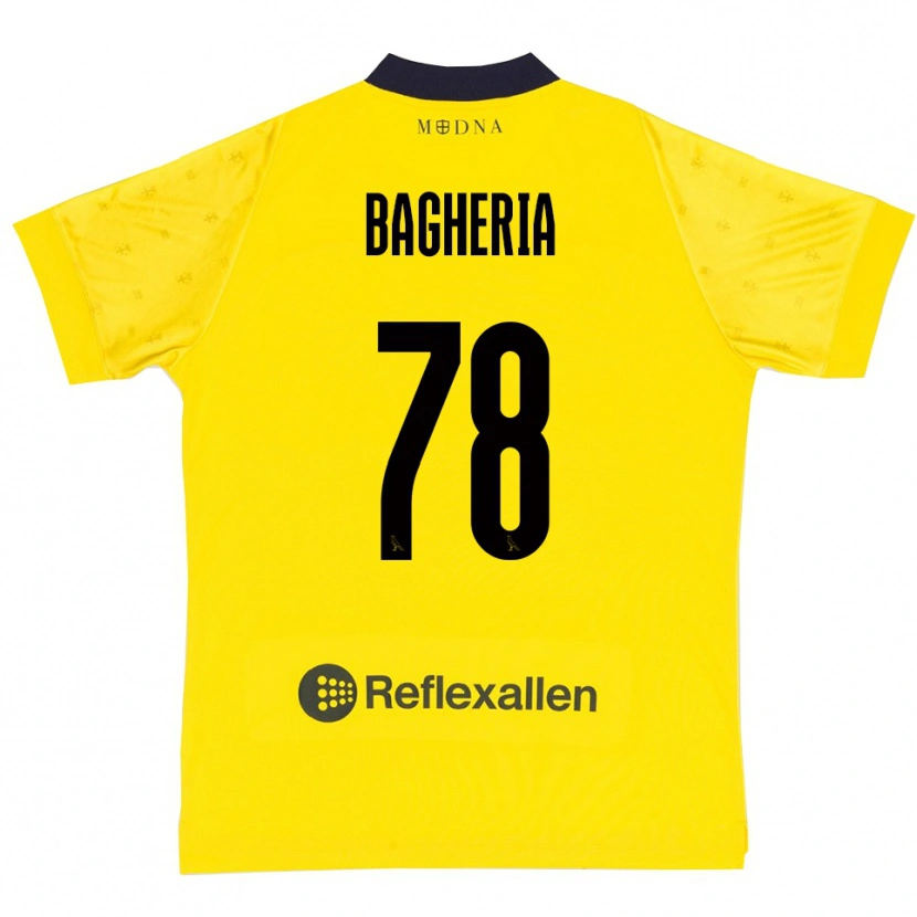 DanxenキッズFabrizio Bagheria#78黄色と紺ホームシャツ2025/26ジャージーユニフォーム