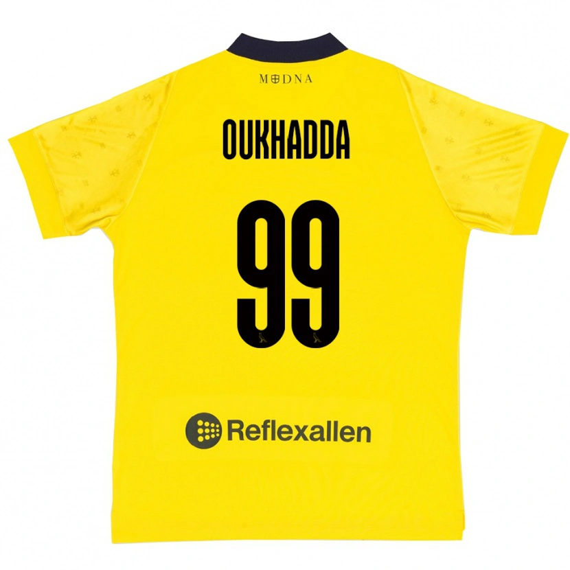 DanxenキッズShady Oukhadda#99黄色と紺ホームシャツ2025/26ジャージーユニフォーム