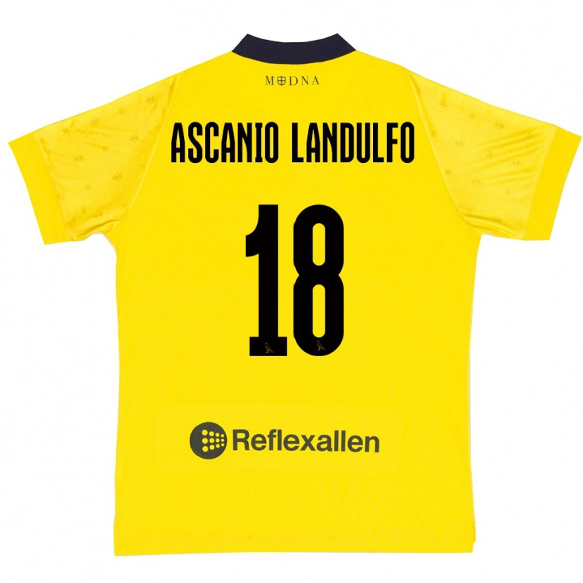 DanxenキッズGabriele Ascanio Landulfo#18黄色と紺ホームシャツ2025/26ジャージーユニフォーム