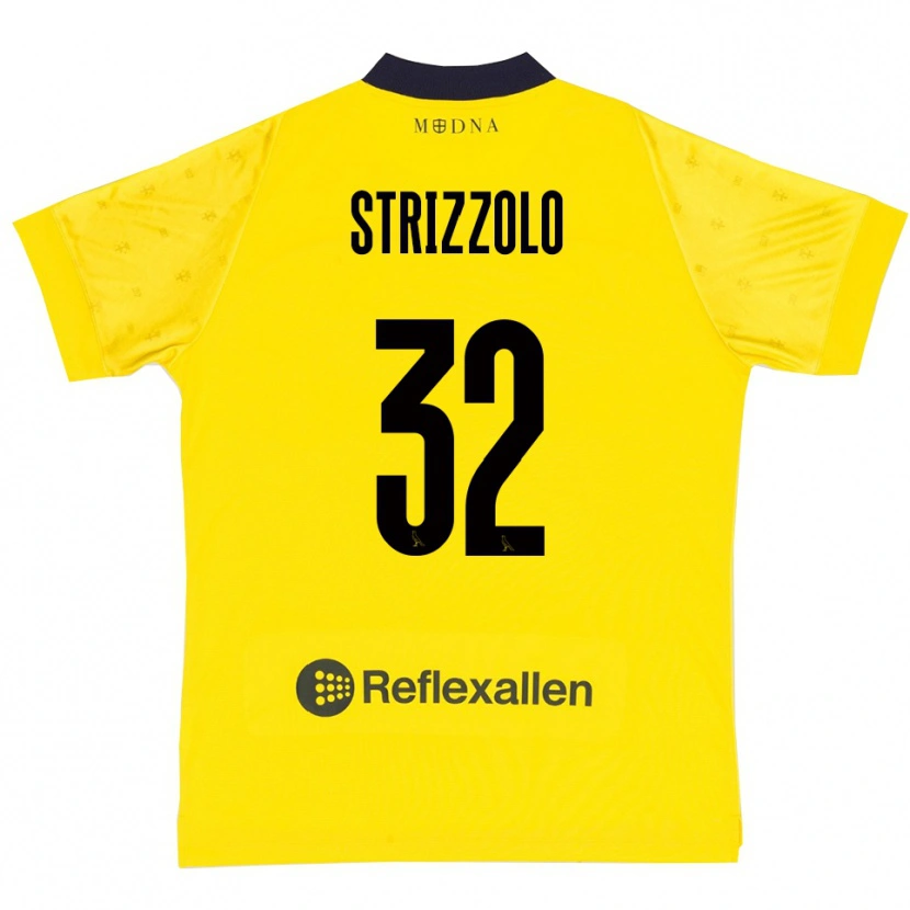 DanxenキッズLuca Strizzolo#32黄色と紺ホームシャツ2025/26ジャージーユニフォーム