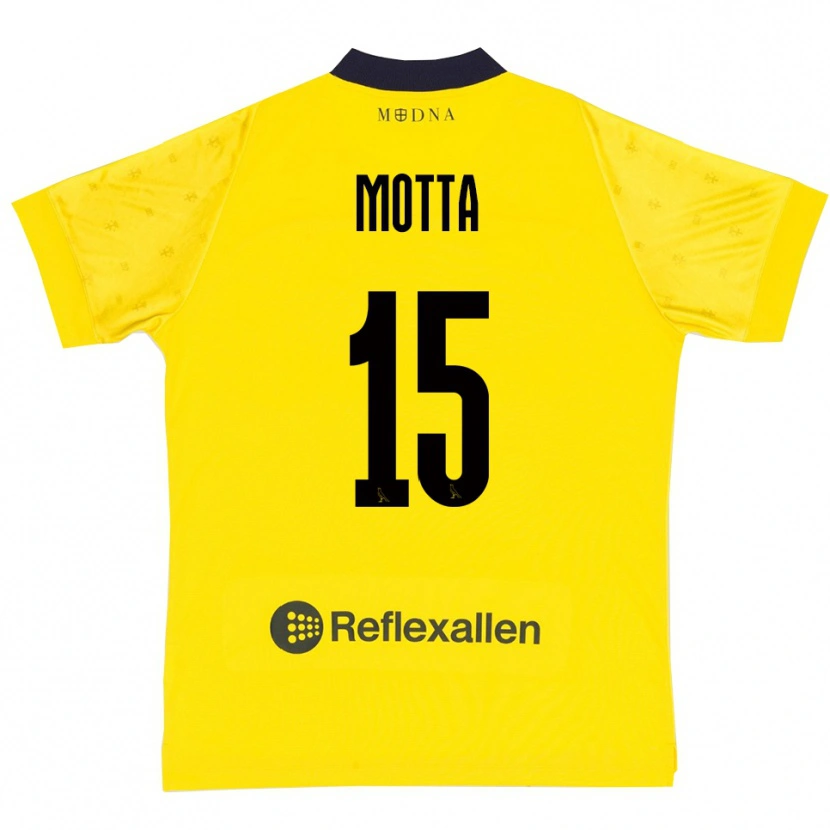 DanxenキッズNicolò Motta#15黄色と紺ホームシャツ2025/26ジャージーユニフォーム