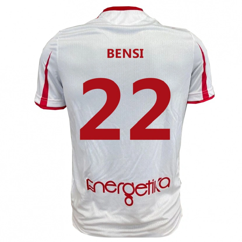 DanxenキッズNicolò Bensi#22白と赤ホームシャツ2025/26ジャージーユニフォーム