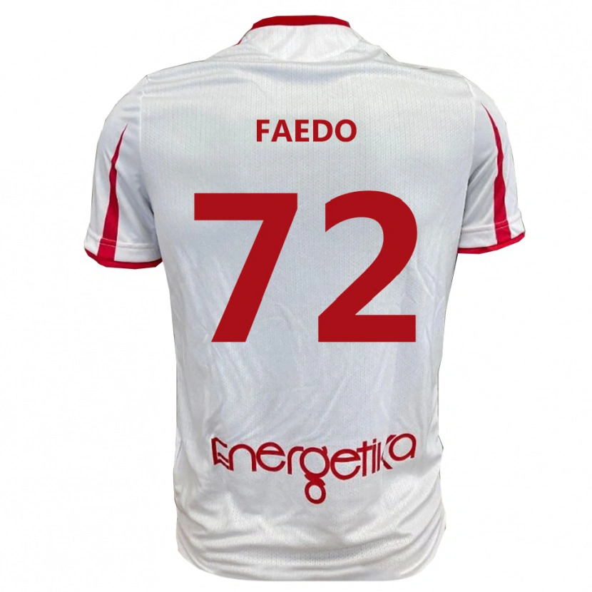DanxenキッズCarlo Faedo#72白と赤ホームシャツ2025/26ジャージーユニフォーム