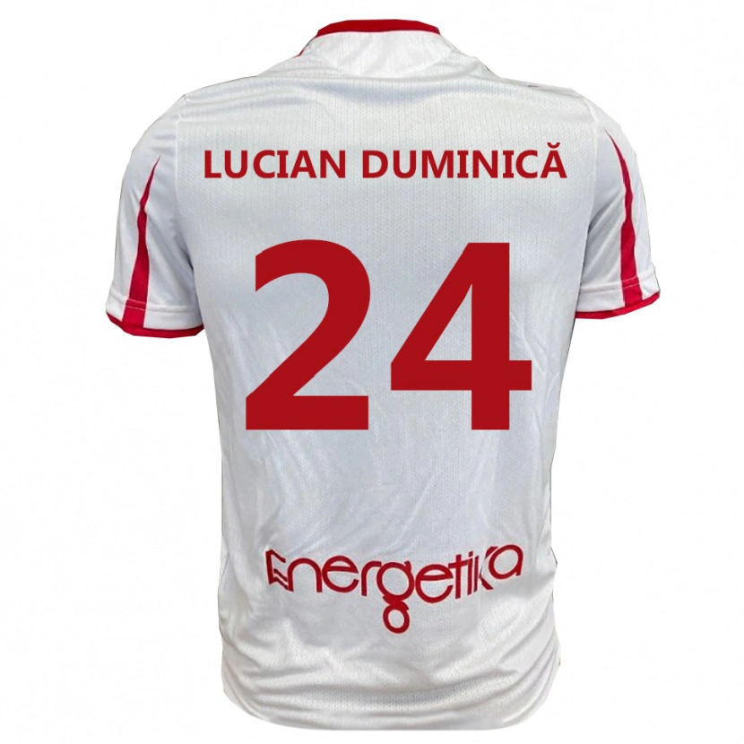 DanxenキッズNicolae Lucian Duminică#24白と赤ホームシャツ2025/26ジャージーユニフォーム