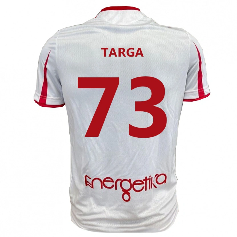DanxenキッズAlberto Targa#73白と赤ホームシャツ2025/26ジャージーユニフォーム