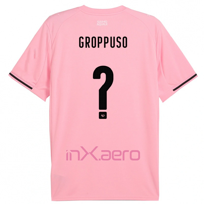 DanxenキッズGabriele Groppuso#0ピンクと黒ホームシャツ2025/26ジャージーユニフォーム
