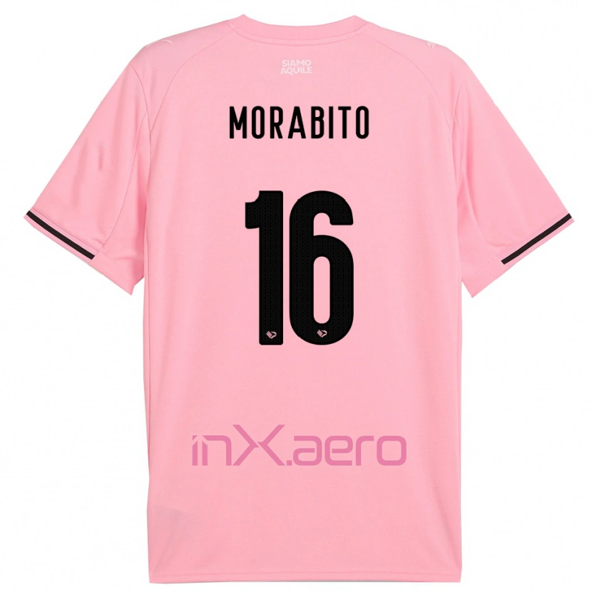 DanxenキッズGioele Maria Morabito#16ピンクと黒ホームシャツ2025/26ジャージーユニフォーム