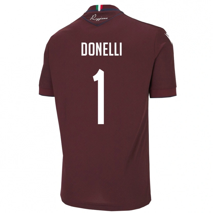 DanxenキッズMatteo Donelli#1バーガンディ 白ホームシャツ2025/26ジャージーユニフォーム