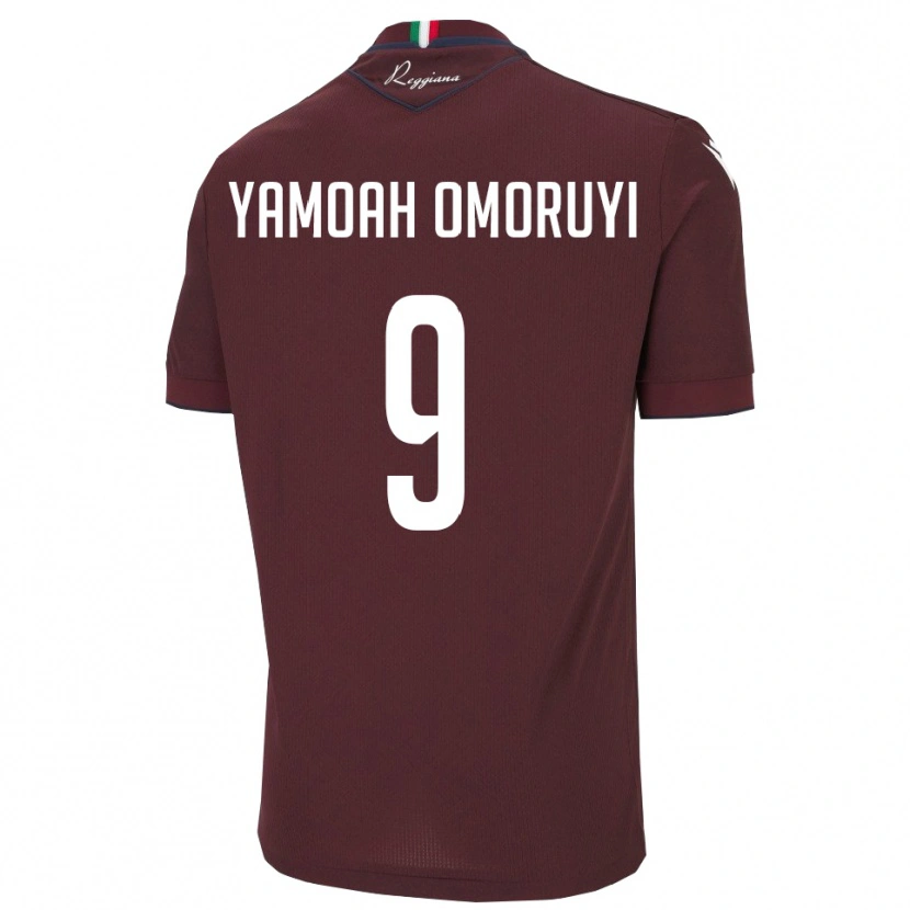 DanxenキッズJeremiah Yamoah Omoruyi#9バーガンディ 白ホームシャツ2025/26ジャージーユニフォーム