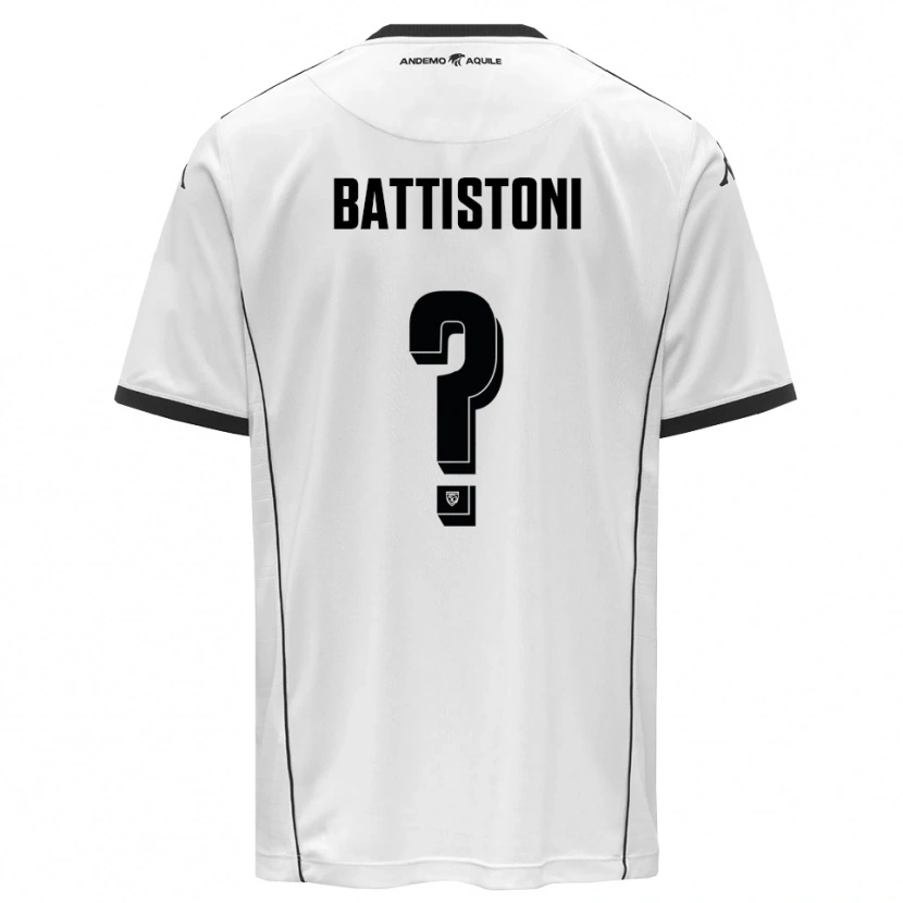 DanxenキッズGabriele Battistoni#0白と黒ホームシャツ2025/26ジャージーユニフォーム