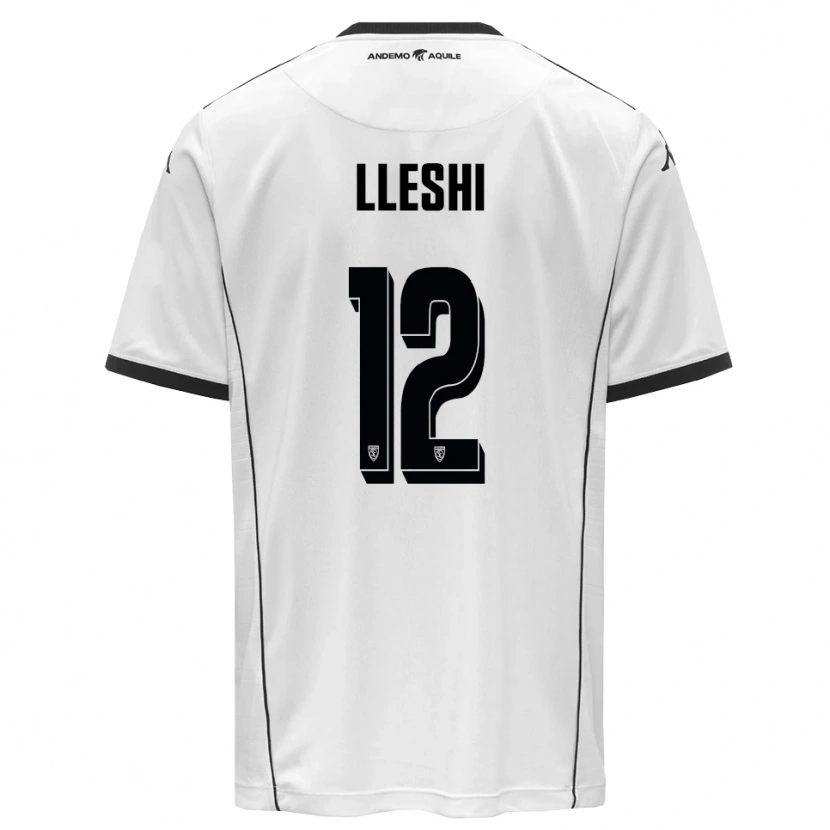 DanxenキッズLeonardo Lleshi#12白と黒ホームシャツ2025/26ジャージーユニフォーム