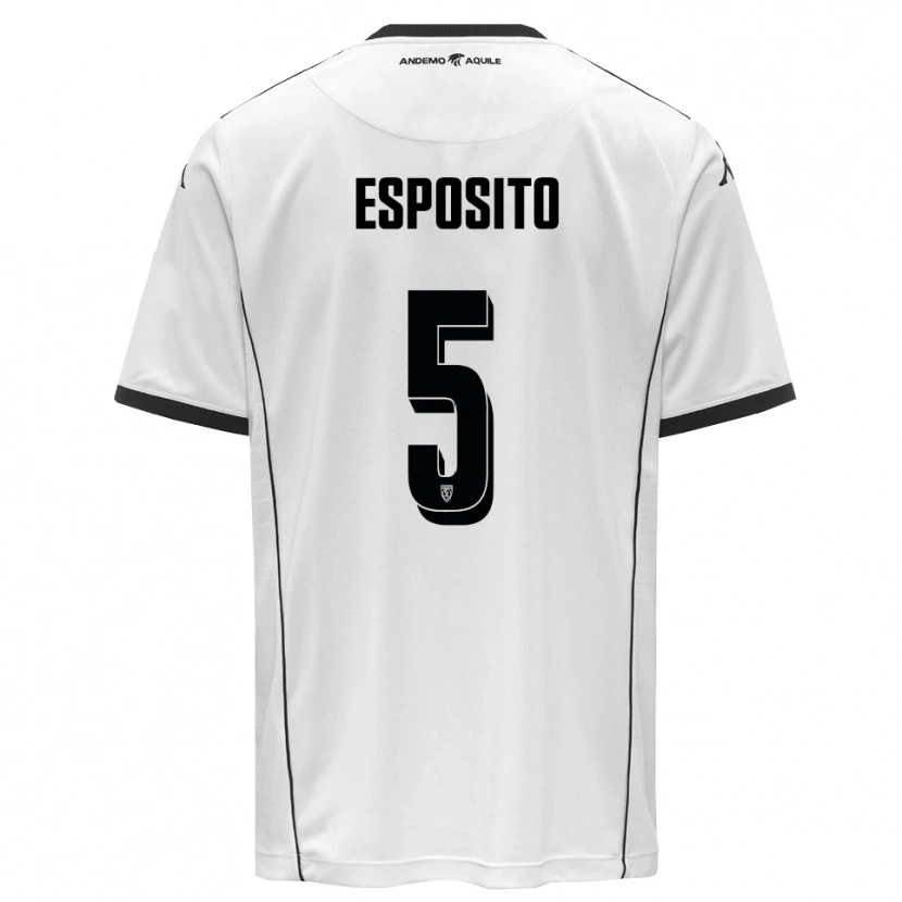 DanxenキッズSalvatore Esposito#5白と黒ホームシャツ2025/26ジャージーユニフォーム