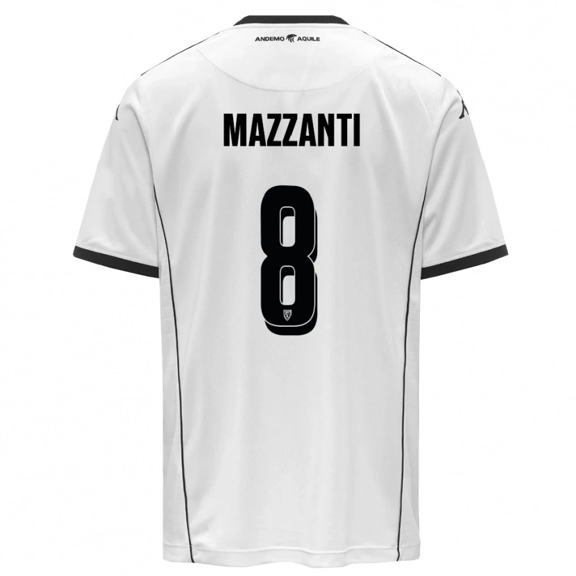DanxenキッズTommaso Mazzanti#8白と黒ホームシャツ2025/26ジャージーユニフォーム