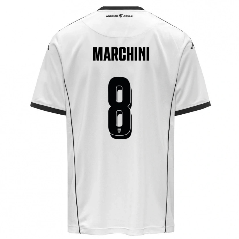 DanxenキッズMattia Marchini#8白と黒ホームシャツ2025/26ジャージーユニフォーム