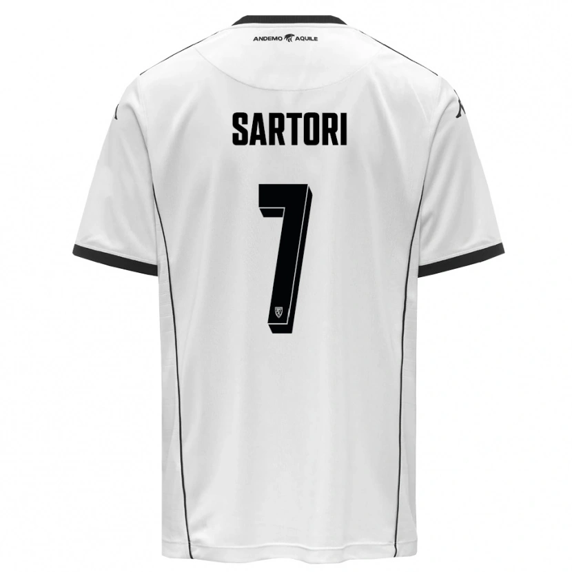 DanxenキッズGiovanni Sartori#7白と黒ホームシャツ2025/26ジャージーユニフォーム