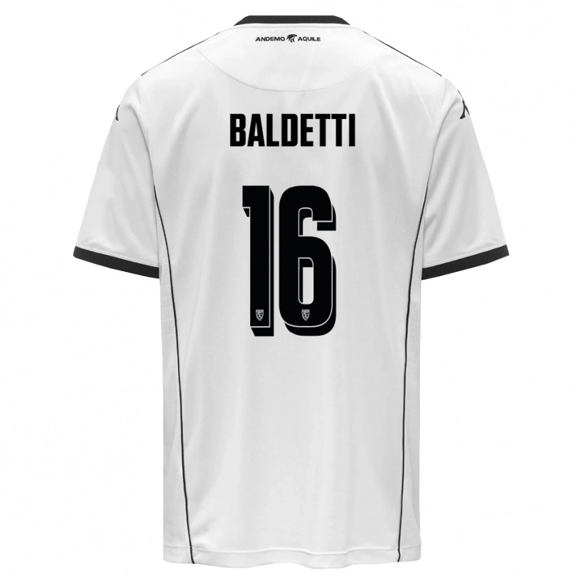 DanxenキッズAndrea Baldetti#16白と黒ホームシャツ2025/26ジャージーユニフォーム