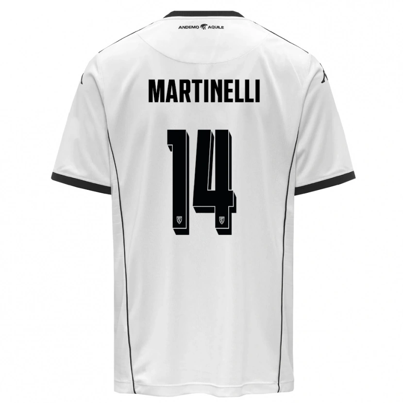 DanxenキッズNicola Martinelli#14白と黒ホームシャツ2025/26ジャージーユニフォーム
