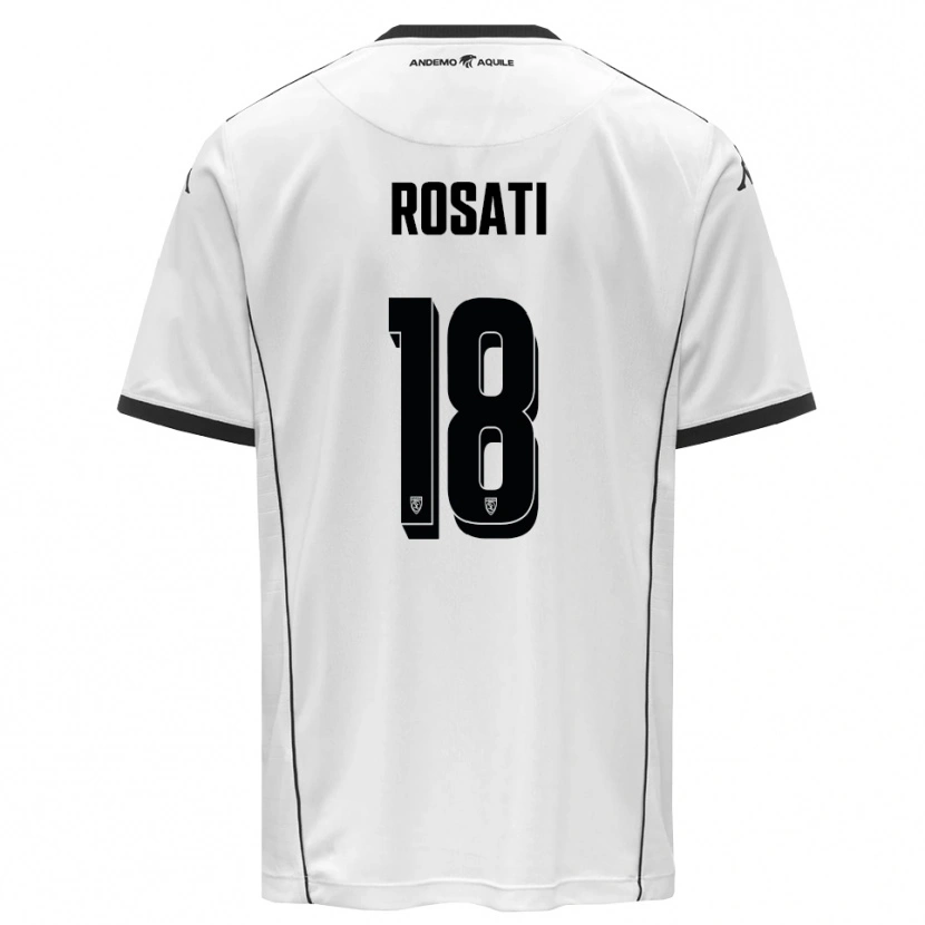 DanxenキッズRiccardo Rosati#18白と黒ホームシャツ2025/26ジャージーユニフォーム