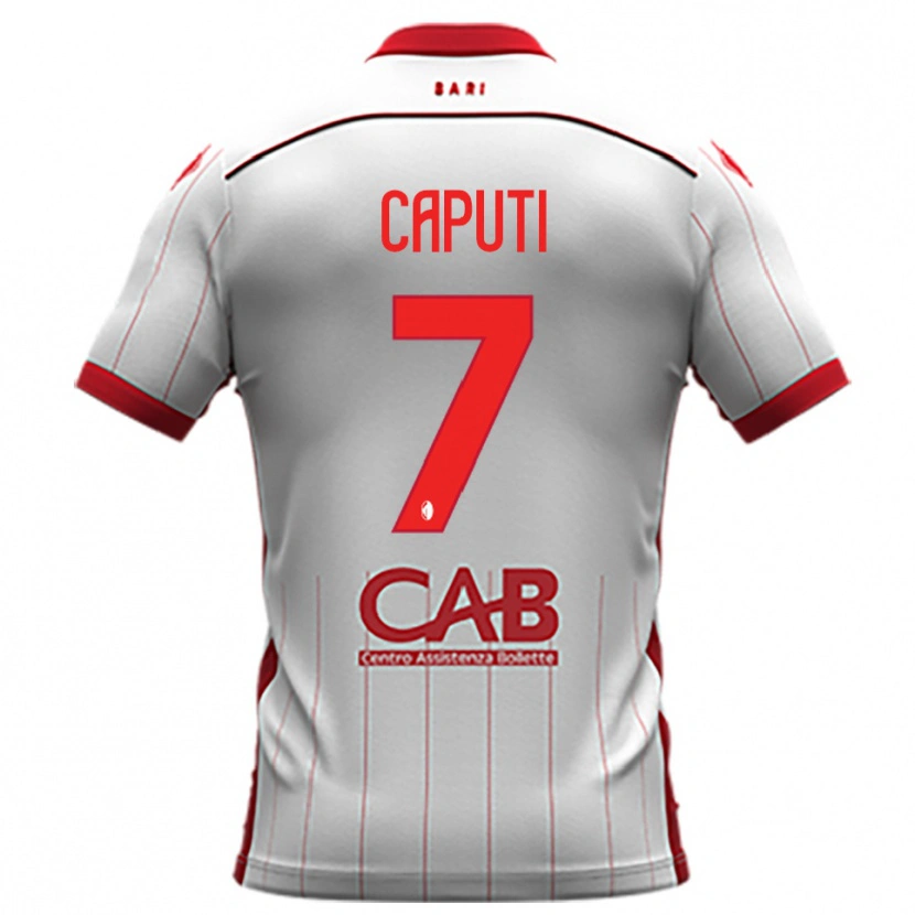 DanxenキッズChristian Caputi#7白と赤ホームシャツ2025/26ジャージーユニフォーム