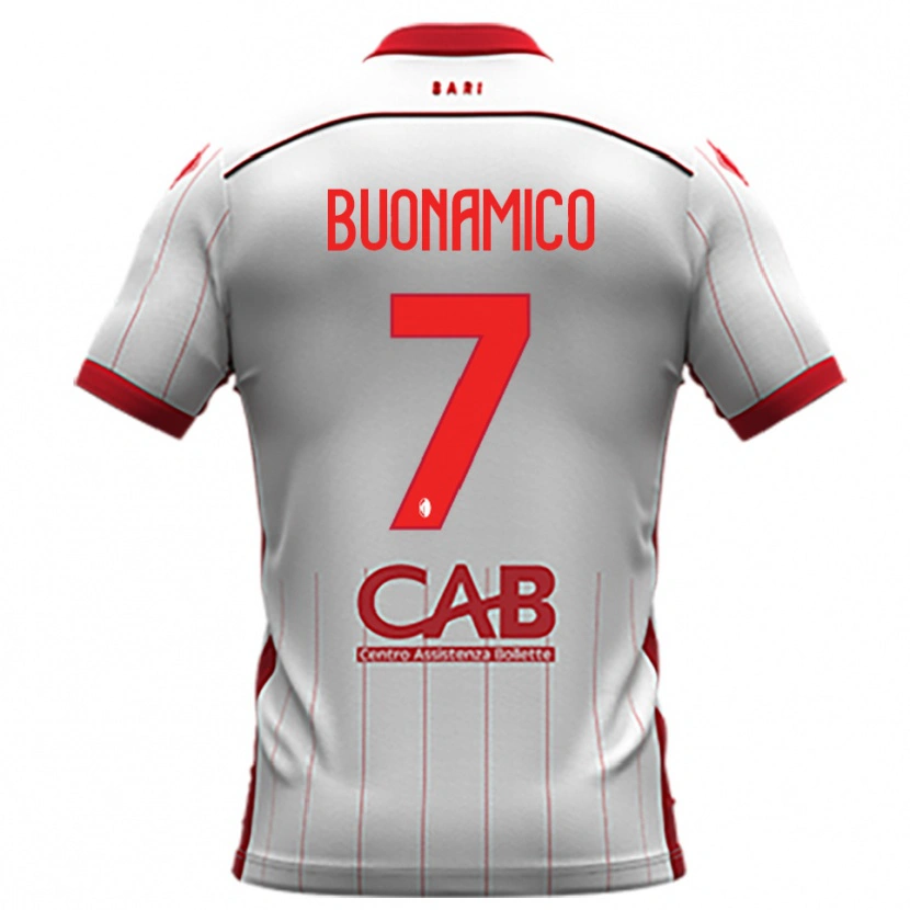DanxenキッズAlessandro Buonamico#7白と赤ホームシャツ2025/26ジャージーユニフォーム