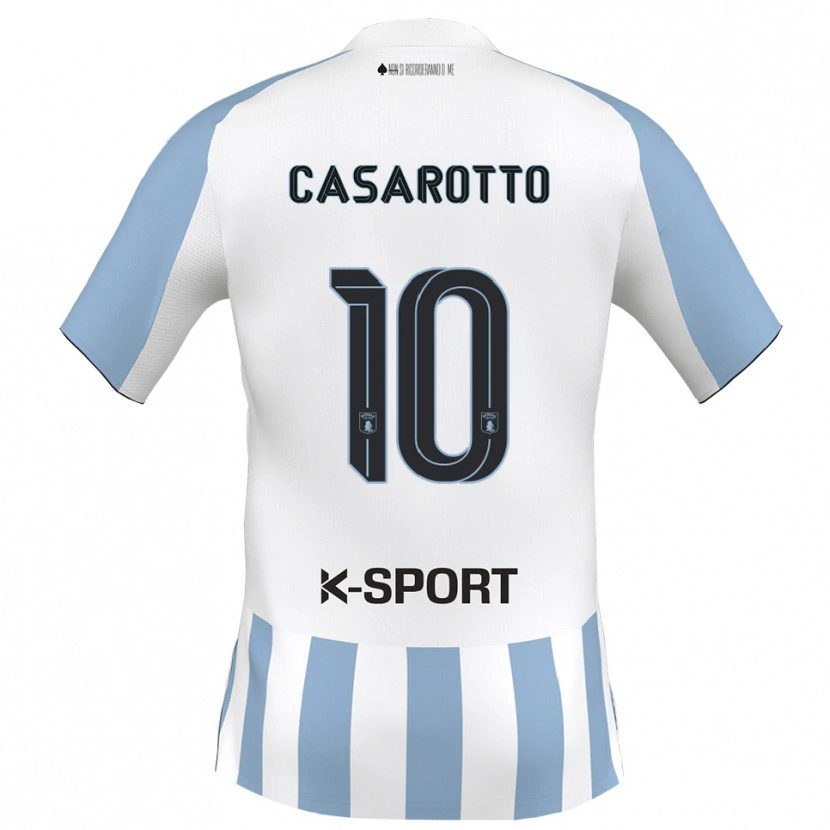 DanxenキッズMatteo Casarotto#10白 スカイブルーホームシャツ2025/26ジャージーユニフォーム
