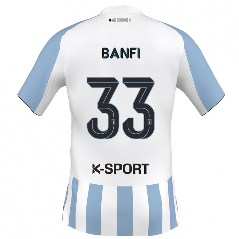 DanxenキッズEmanuele Banfi#33白 スカイブルーホームシャツ2025/26ジャージーユニフォーム