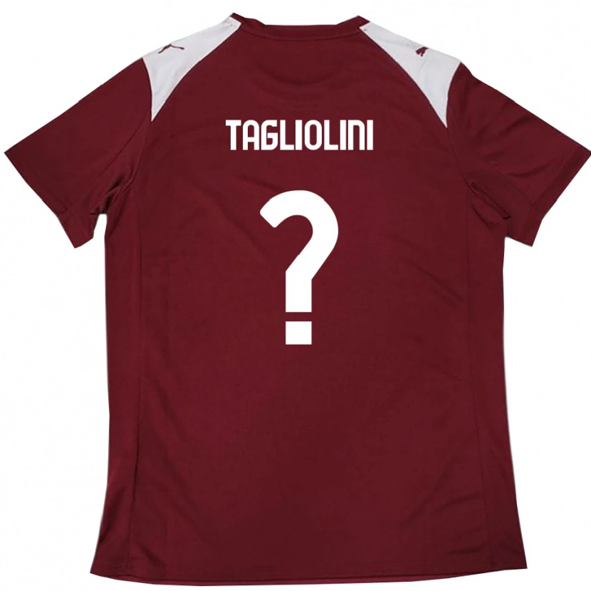 DanxenキッズLudovico Tagliolini#0バーガンディと白ホームシャツ2025/26ジャージーユニフォーム
