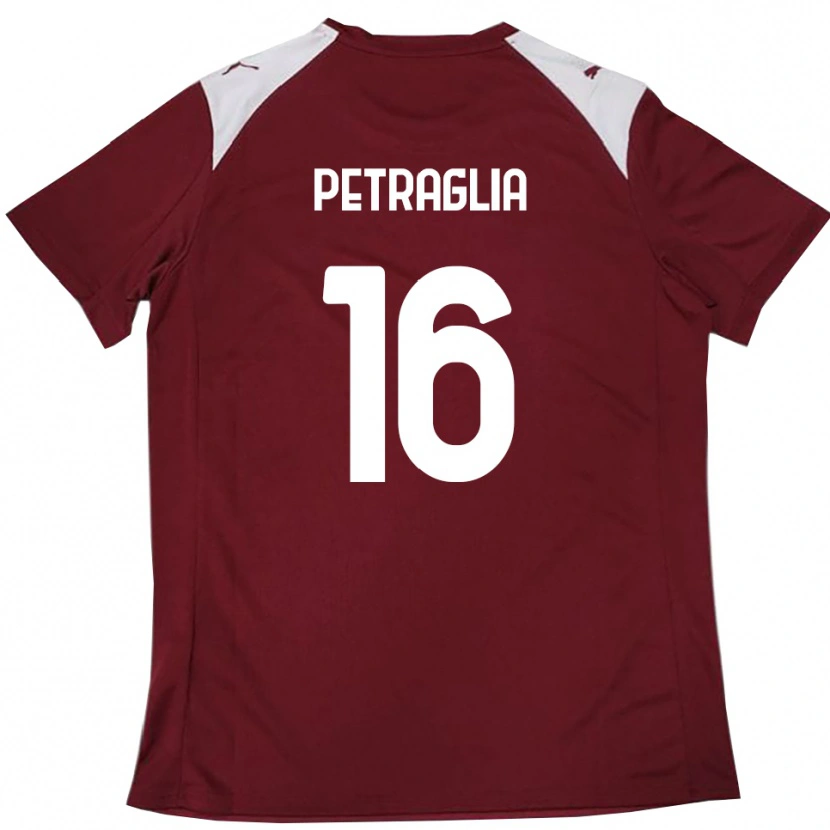 DanxenキッズChristian Petraglia#16バーガンディと白ホームシャツ2025/26ジャージーユニフォーム