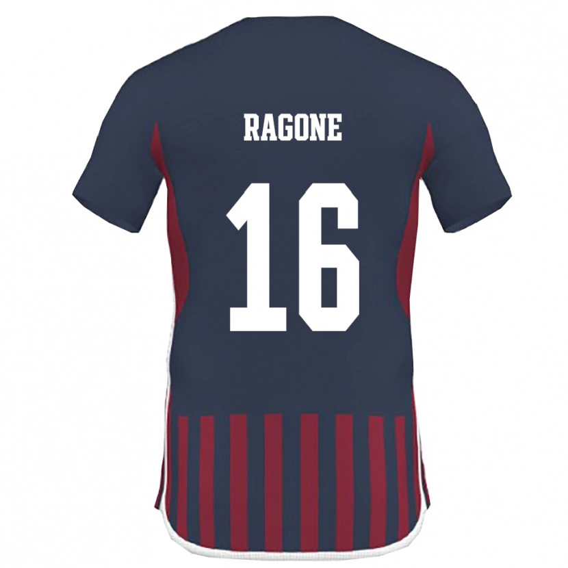 DanxenキッズDiego Ragone#16紺と赤ホームシャツ2025/26ジャージーユニフォーム