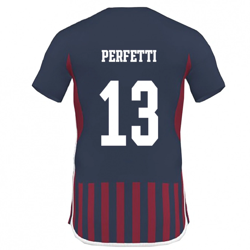 DanxenキッズDaniel Perfetti#13紺と赤ホームシャツ2025/26ジャージーユニフォーム