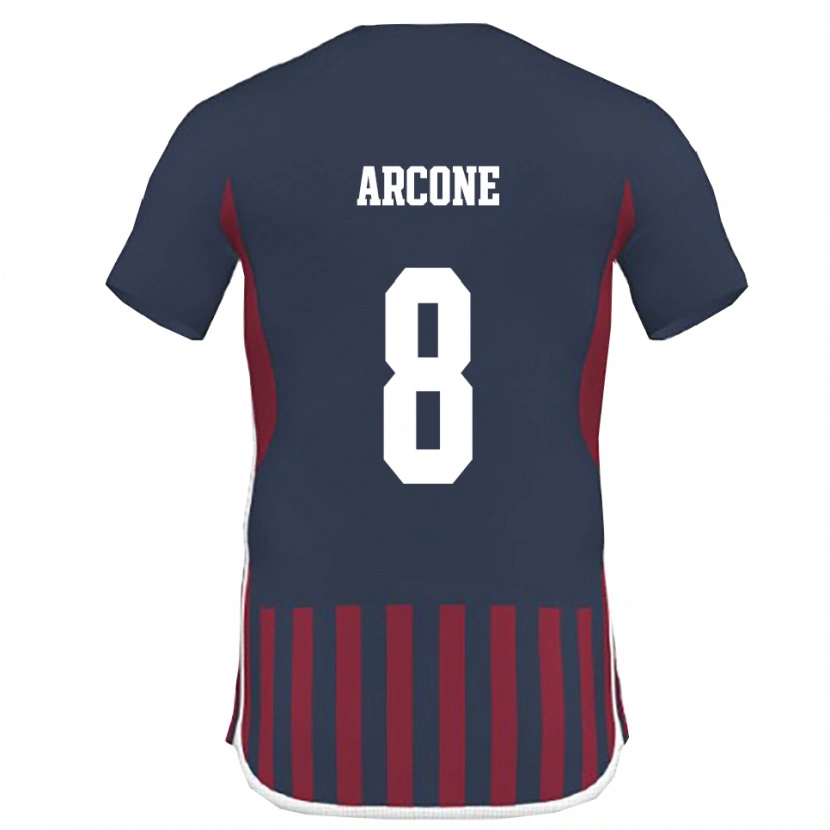 DanxenキッズPaolo Arcone#8紺と赤ホームシャツ2025/26ジャージーユニフォーム
